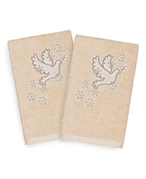 Linum Home Christmas Dove 100% Turkish Cotton 2-Pc. Hand Towel Set