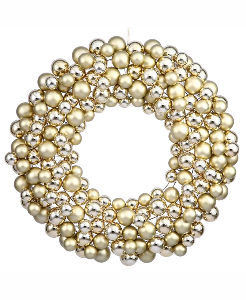 Vickerman 36" Gold Shiny/Matte Ball Wreath