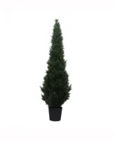 Vickerman 7' Artificial Potted Green Cedar Tree, Uv Resistant