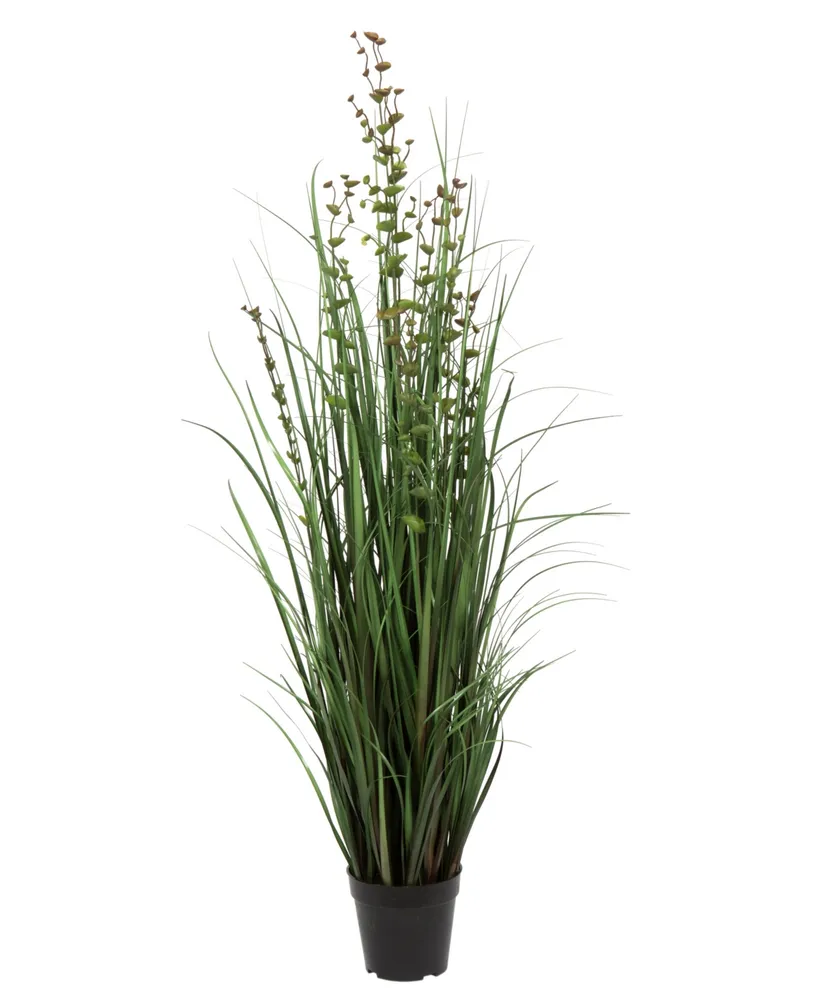 Vickerman 48" Artificial Potted Green Grass and Eucalyptus