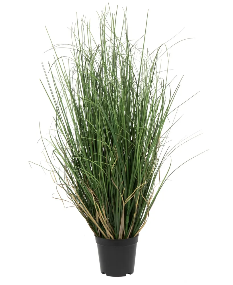 Vickerman 24" Artificial Potted Green Curled Grass