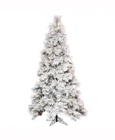 7.5' X 49" Flocked Atka Slim Artificial Christmas Tree