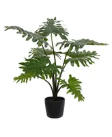 Vickerman 25" Artificial Potted Grand Philodendron Bush