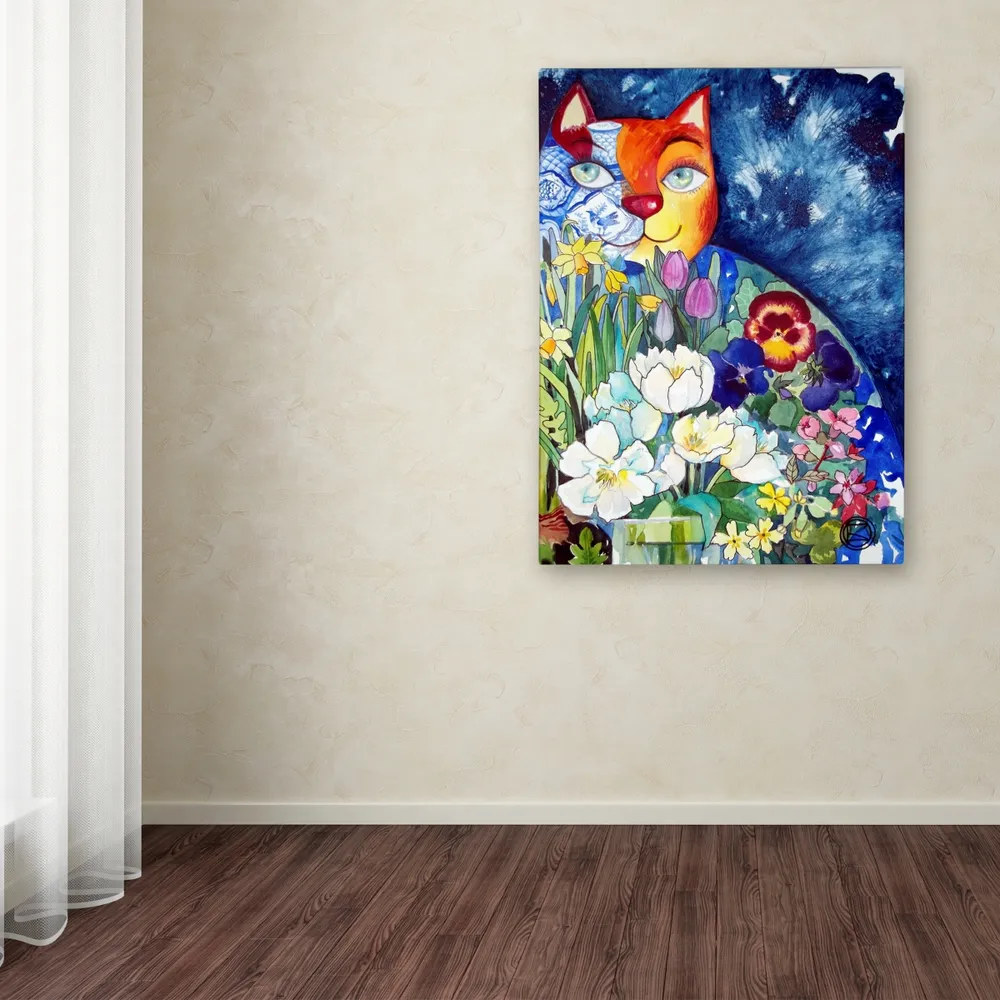 Oxana Ziaka 'Spring Cat' Canvas Art - 19" x 14" x 2"