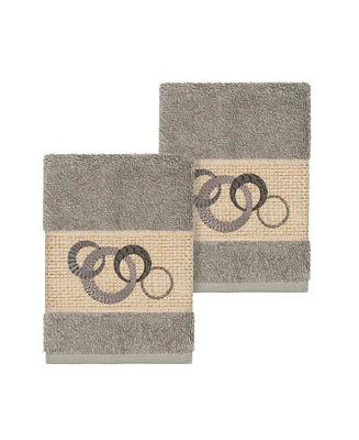 Linum Home Annabelle 2-Pc. Embellished Washcloth Set