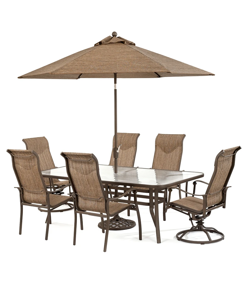 Oasis Outdoor Aluminum 7-Pc. Dining Set (84" x 42" Dining Table, 4 Dining Chairs and 2 Swivel Rockers), Created for Macy's