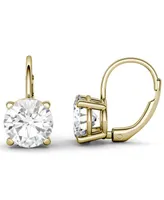 Moissanite Leverback Earrings (3 ct. t.w. Diamond Equivalent) 14k White or Yellow Gold