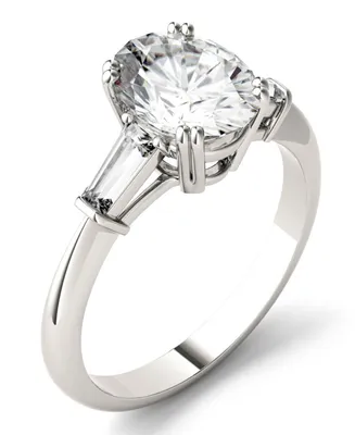 Moissanite Oval Engagement Ring (2-1/2 ct. tw. Diamond Equivalent) in 14k White Gold