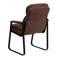 Microfiber Executive Side Reception Chair With Sled Base