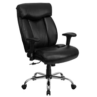 Hercules Series Big & Tall 400 Lb. Rated Black Leather Executive Swivel Chair With Adjustable Arms