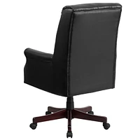 High Back Pillow Back Leather Executive Swivel Chair With Arms