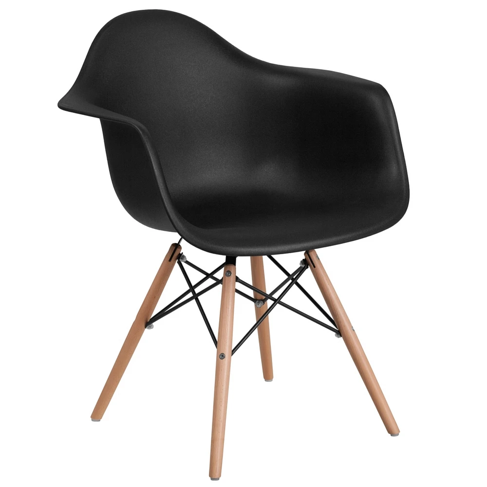 Alonza Series Plastic Chair With Wood Base