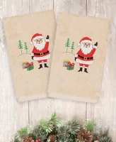 Linum Home Christmas Santa Waving 100% Turkish Cotton 2-Pc. Hand Towel Set