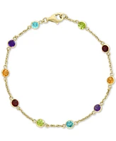 Effy Multi-Gemstone Link Bracelet (2-1/2 ct. t.w.) in 14k Gold. (Also available in 14k Rose Gold)