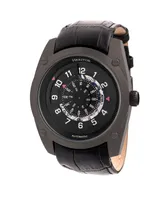 Heritor Automatic Daniels Black Leather Watches 43mm