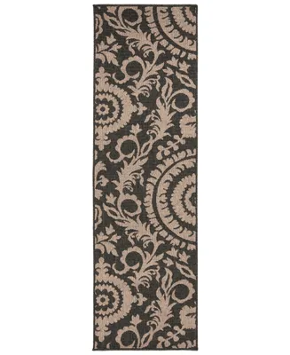 Closeout! Livabliss Alfresco Alf-9615 Black 2'3" x 11'9" Runner Area Rug, Indoor/Outdoor