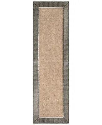 Surya Alfresco Alf-9684 Camel 2'3" x 7'9" Runner Area Rug, Indoor/Outdoor