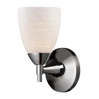 Celina 1-Light Sconce in Polished Chrome and Snow White