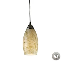Galaxy 1-Light Pendant in Brown and Satin Nickel Finish