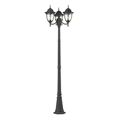 Central Square Collection 3 light outdoor post light in Textured Matte Black