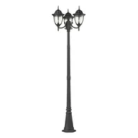 Central Square Collection 3 light outdoor post light in Textured Matte Black