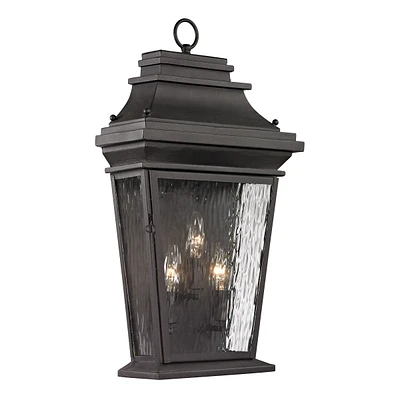 Forged Provincial Collection 3 light outdoor sconce in Charcoal