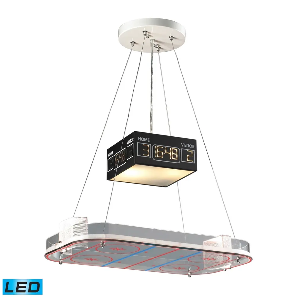 2 Light Pendant in A Hockey Motif - Led, 800 Lumens (1600 Lumens Total) with Full Scale Dimming Range