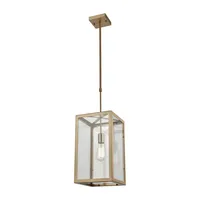 Parameters 1 Light Chandelier in Satin Brass with Clear Glass