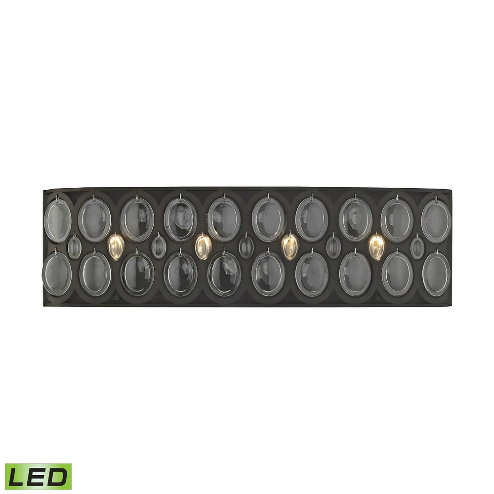 Serai 4 Light Vanity in Oil Rubbed Bronze with Clear Glass