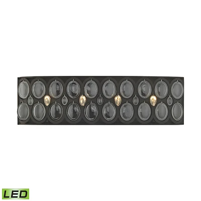 Serai 4 Light Vanity in Oil Rubbed Bronze with Clear Glass