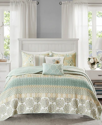Madison Park Willa Cotton Sateen 6-Pc. Quilt Set, King/California King