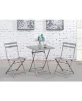Closeout Mina Stainless Steel Folding Chair (Set of 2)