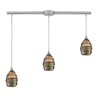 Vines 3-Light Linear Pendant in Satin Nickel