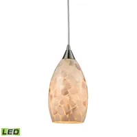 Capri 1 Light Pendant in Satin Nickel and Capiz Shell