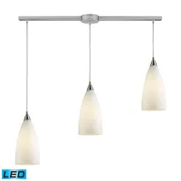 Vesta 3-Light Linear Pendant in Satin Nickel