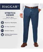 Haggar Men's Big & Tall Stretch Denim Classic-Fit Flat Front Pants