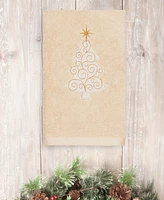 Linum Home Christmas Tree Scroll 100% Turkish Cotton Hand Towel