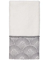 Avanti Deco Shells Bordered Cotton Fingertip Towel, 11" x 18"