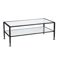 Brookford Metal and Glass Rectangular Open Shelf Cocktail Table