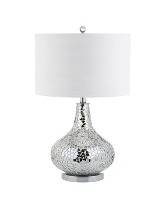 Jonathan Y Emilia Mirrored Mosaic Led Table Lamp - Silver