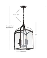 Jonathan Y Ruth 4-Light Lantern Metal, Glass Led Pendant