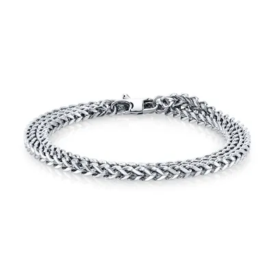 Stainless Steel Franco Chain Bracelet, 8.5" Length