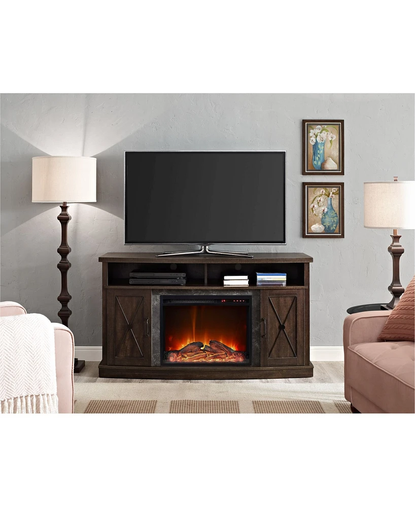 Ameriwood Home Zane Electric Fireplace Tv Stand For Tvs Up To 60 Inches