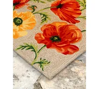 Liora Manne' Ravella 2272 Icelandic Poppies Ivory/Cream 2' x 8' Indoor/Outdoor Runner Area Rug