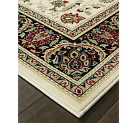 Closeout! Oriental Weavers Kashan 108X Ivory/Black 2'3" x 7'6" Runner Area Rug