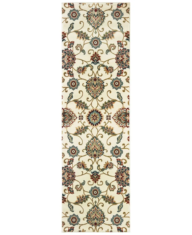 Closeout! Oriental Weavers Kashan 9946W Ivory/Multi 2'3" x 7'6" Runner Area Rug