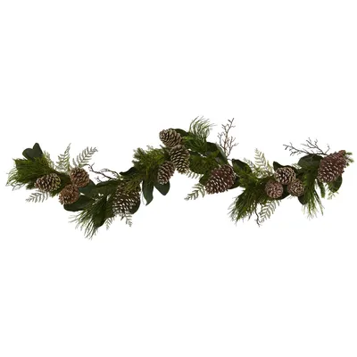Nearly Natural 6' Pine Cone & Pine Artificial Garland