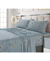 Colmar Printed 300 Thread Count Cotton Sateen Extra Deep Pocket Sheet Set Cal King Sheet Set