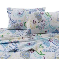 Tribeca Living Paisley Garden 170 Gsm Flannel Printed Extra Deep Pocket Flannel Set