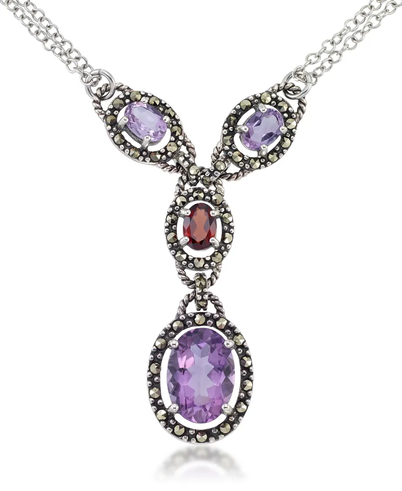 Amethyst Pendant, Garnet Jewelry, Amethyst Necklace, Crystal Artisan Made  Handmade Silver Hand Forged Jewelry - Yahoo Shopping
